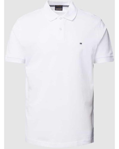 Christian Berg Men Poloshirt mit Logo-Stitching - Weiß