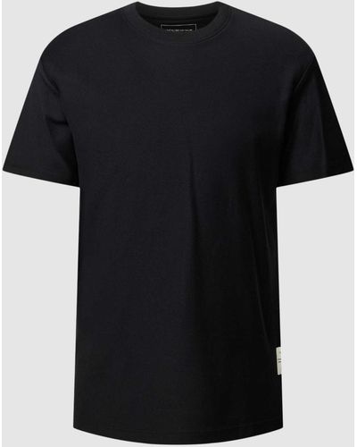 Tom Tailor T-Shirt mit Label-Patch - Schwarz