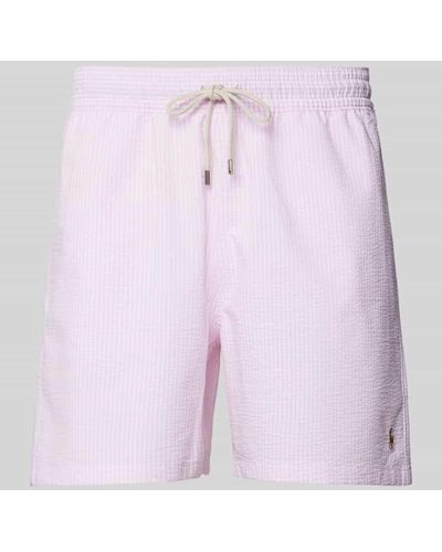 Polo Ralph Lauren Badehose mit Streifenmuster Modell 'TRAVELER' - Pink