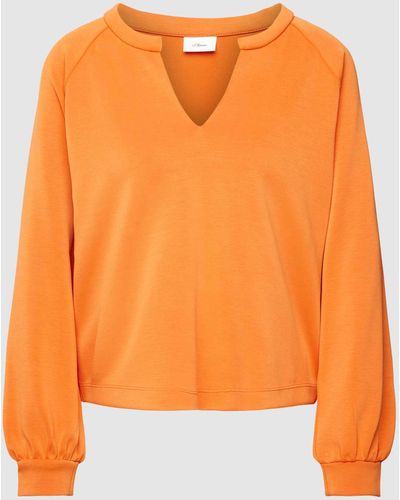 S.oliver Sweatshirt Met V-hals - Oranje