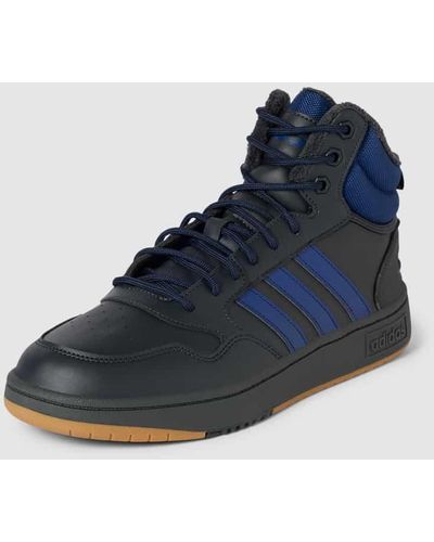adidas High Top Sneaker mit Label-Details Modell 'HOOPS 3.0 MID' - Blau