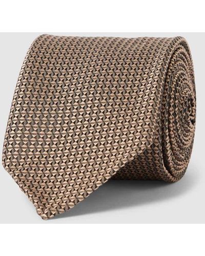 BOSS Krawatte mit Allover-Muster (6cm) - Natur