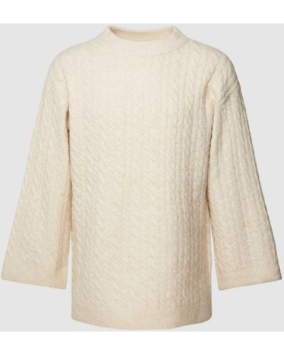 Vero Moda Gebreide Pullover Met Kabelpatroon - Naturel