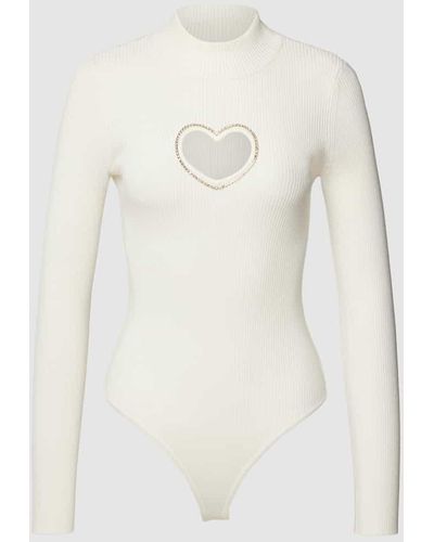 Guess Body mit Ziersteinbesatz Modell 'HEART' - Weiß