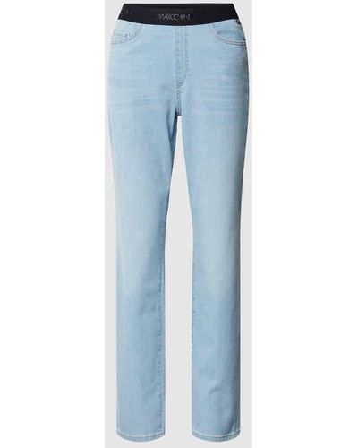 Marc Cain Straight Leg Jeans mit Label-Bund - Blau