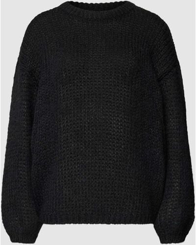 Vero Moda Gebreide Pullover Met Extra Brede Schouders - Zwart