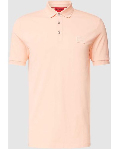 HUGO Poloshirt Met Labelpatch - Roze