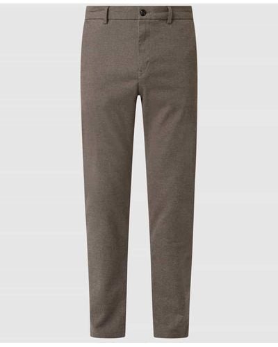 SELECTED Slim Tapered Fit Hose mit Stretch-Anteil Modell 'York' - Grau