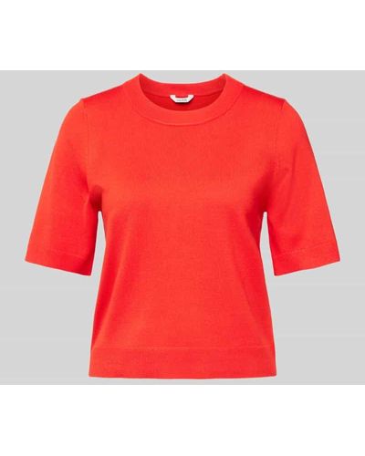 Mbym Strickshirt im unifarbenen Design Modell 'Carla' - Rot