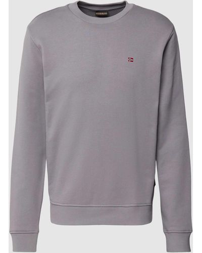 Napapijri Sweatshirt mit Logo-Detail Modell 'BALIS' - Grau