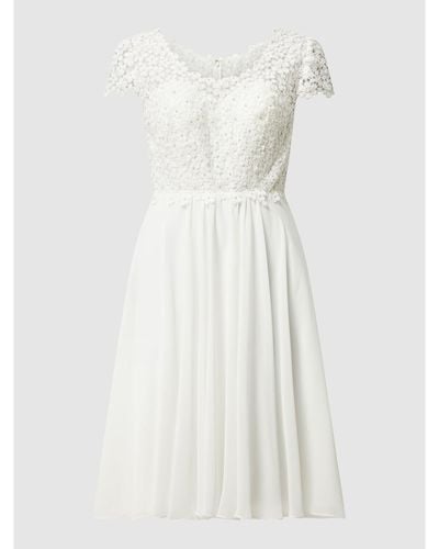 Luxuar Brautkleid aus Mesh und Spitze - Weiß