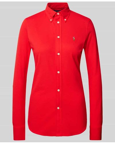 Polo Ralph Lauren Bluse mit Button-Down-Kragen - Rot