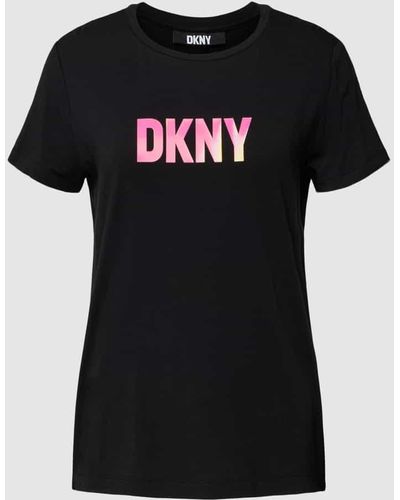 DKNY T-Shirt mit Label-Print - Schwarz