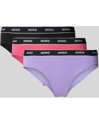HUGO Slip mit elastischem Label-Bund im 3er-Pack - Lila