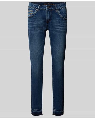 Blue Monkey Skinny Fit Jeans mit Paillettenbesatz Modell 'CHERRY' - Blau