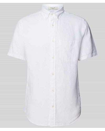GANT Regular Fit Leinenhemd mit verlängerter Rückseite - Weiß
