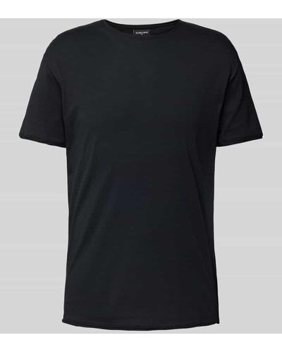 Strellson T-Shirt mit Rundhalsausschnitt und melierter Optik - Schwarz