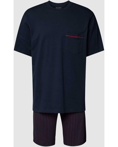 Schiesser Pyjama Van Katoen - Blauw