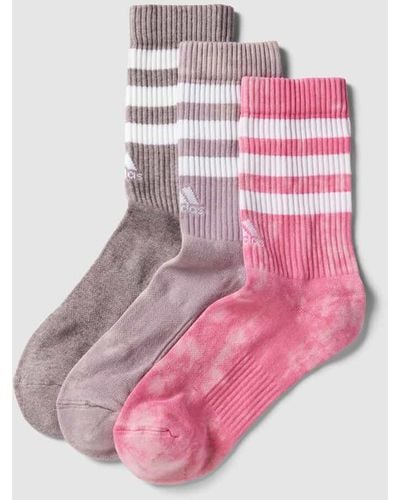adidas Socken mit Kontraststreifen im 3er-Pack - Pink