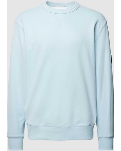 Calvin Klein Sweatshirt Met Labelpatch - Blauw
