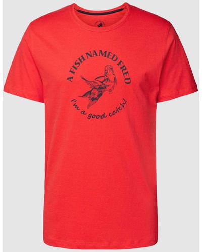A fish named fred T-Shirt mit Rundhalsausschnitt - Rot