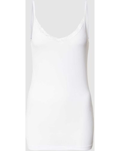 Vila Top mit Spitze-Details Modell 'Vidaisy' - Weiß
