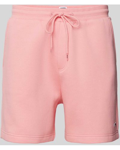 Tommy Hilfiger Regular Fit Sweatshorts mit Logo-Stitching Modell 'BEACH' - Pink