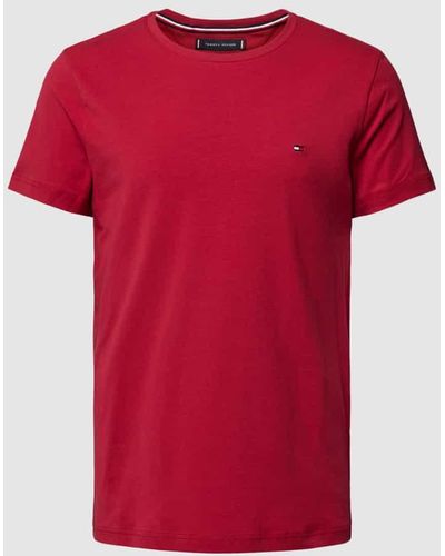 Tommy Hilfiger T-Shirt mit Label-Detail - Rot