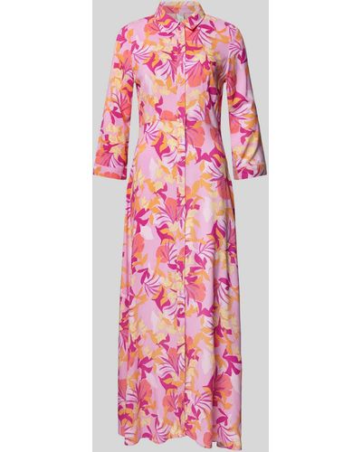 Y.A.S Hemdblusenkleid mit durchgehender Knopfleiste Modell 'SAVANNA' - Pink