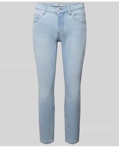Marc O' Polo Cropped Jeans in unifarbenem Design Modell 'ALVA' - Blau