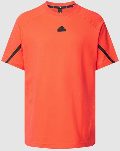 adidas T-Shirt mit Label-Patch - Orange
