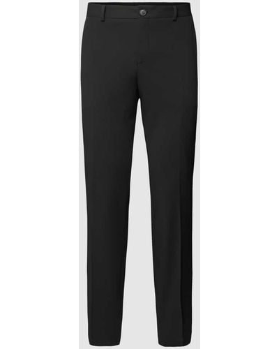 SELECTED Slim Fit Anzughose mit Knopf- und Reißverschluss - Schwarz