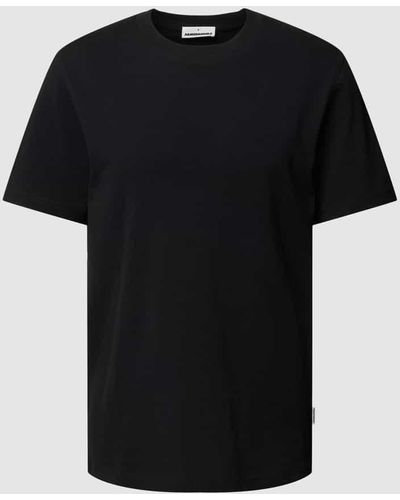 ARMEDANGELS T-Shirt in unifarbenem Design Modell 'MAARKOS' - Schwarz