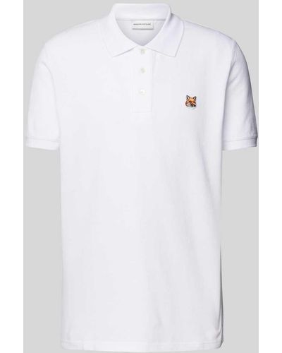 Maison Kitsuné Poloshirt mit Motiv-Applikation - Weiß