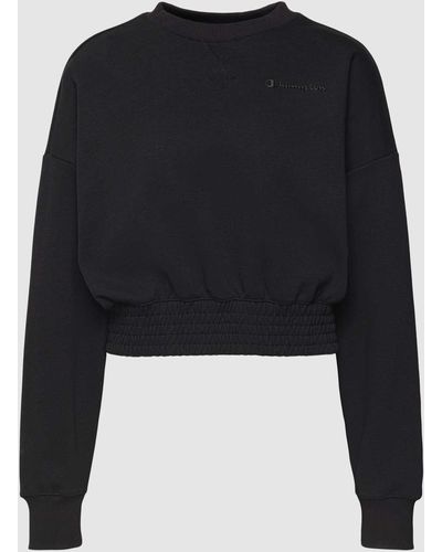 Champion Kort Sweatshirt Met Labeldetails - Zwart