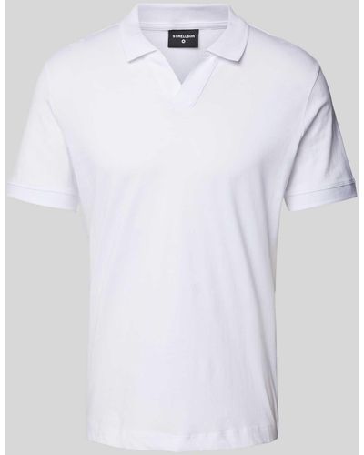 Strellson Poloshirt mit Strukturmuster Modell 'Clark' - Weiß