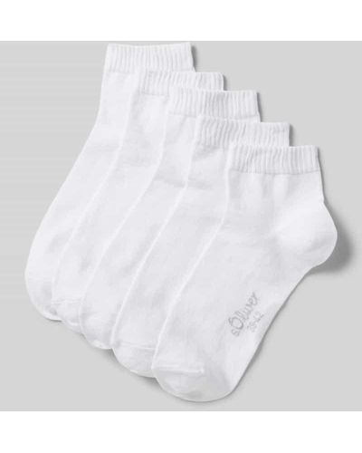 S.oliver Sneakersocken mit Label-Print im 5er-Pack - Weiß