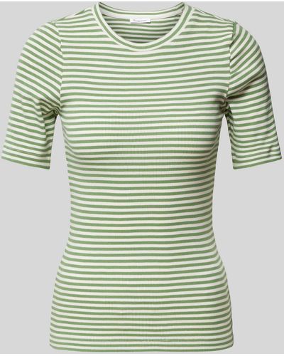 Knowledge Cotton T-Shirt mit Label-Detail - Grün