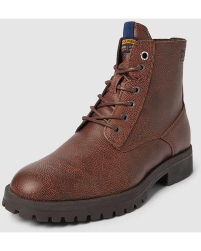 Jack & Jones Boots mit Label-Detail Modell 'BERNIE' - Braun