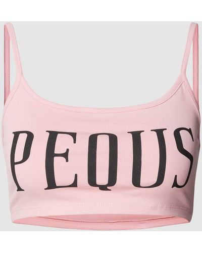 Pequs Crop Top mit Label-Print - Pink