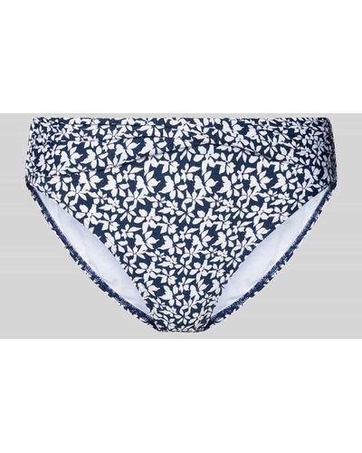 Esprit Bikini-Hose mit floralem Allover-Print Modell 'CALUSA' - Blau