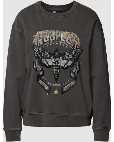 The Kooples Sweatshirt mit Label-Print - Grau