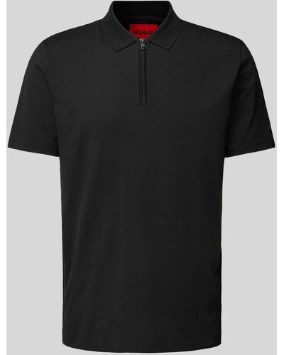 HUGO Regular Fit Poloshirt mit Label-Detail Modell 'Dekok' - Schwarz