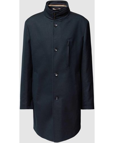 BOSS Mantel mit Stehkragen Modell 'Standup' - Blau