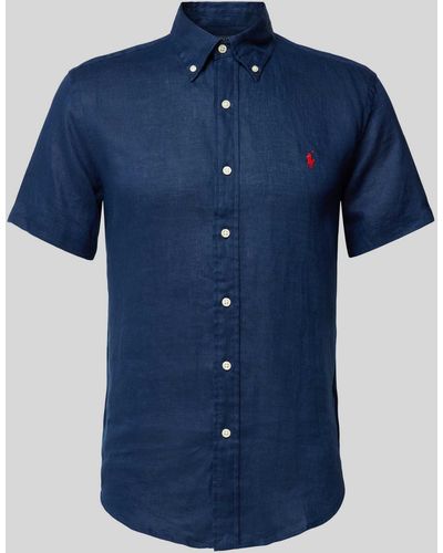Polo Ralph Lauren Freizeithemd mit Label-Stitching - Blau