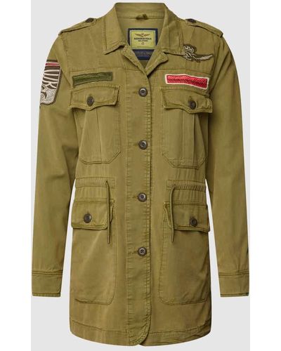 Aeronautica Militare Jacke mit Schulterriegeln Modell 'Field' - Grün