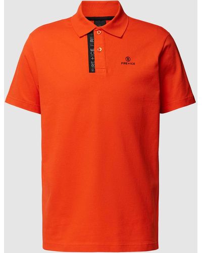 Bogner Fire + Ice Regular Fit Poloshirt Met Labelprint - Oranje