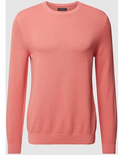 Marc O' Polo Strickpullover mit Label-Detail - Pink