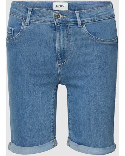 ONLY Korte Jeans Met Vaste Omslag Aan De Pijpen - Blauw