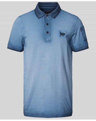 PME LEGEND Poloshirt mit Label-Stitching - Blau